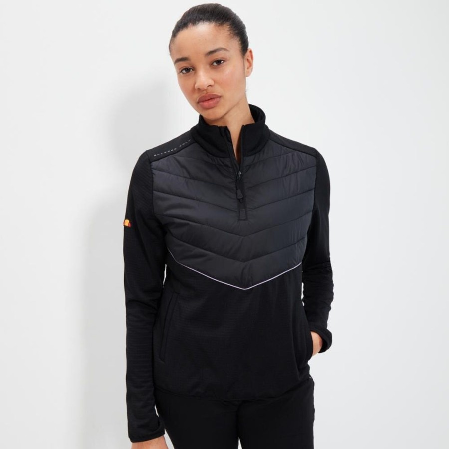 Women'S Apparel Ellesse Womens Apparel | Ellesse S Apparel Women'S Carovili 1/2 Zip Top Seasonal Golf Black Reg