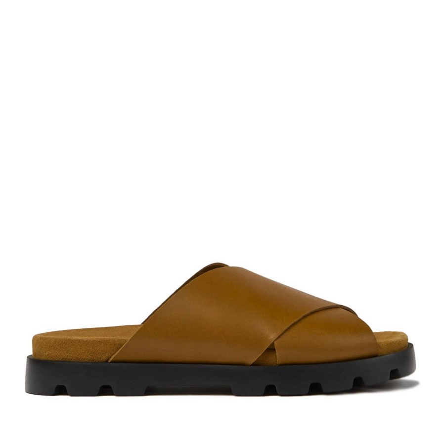 Men'S Shoes CAMPER | Camper Men'S Brutus Sandal In Brown Leather