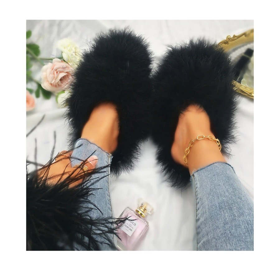 Women'S Shoes FLOOF | Floof Sass-Quatch Slippers In Black