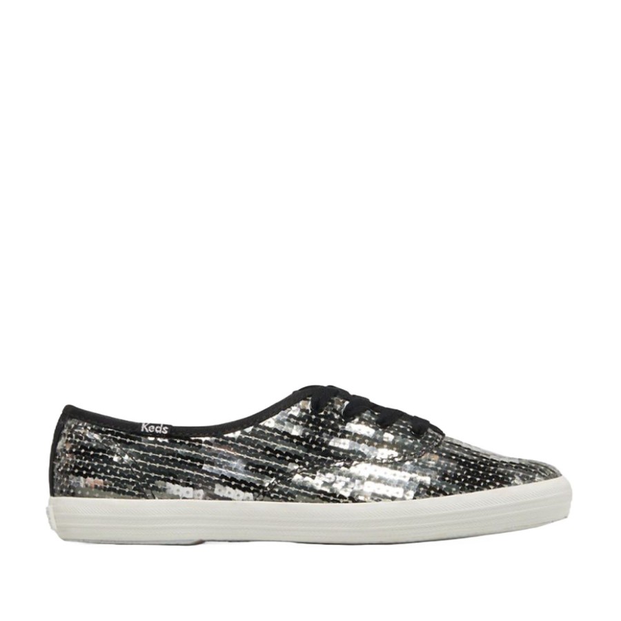 Women'S Shoes Keds | Keds Women'S Champion Sequins Celebration In Black/Silver