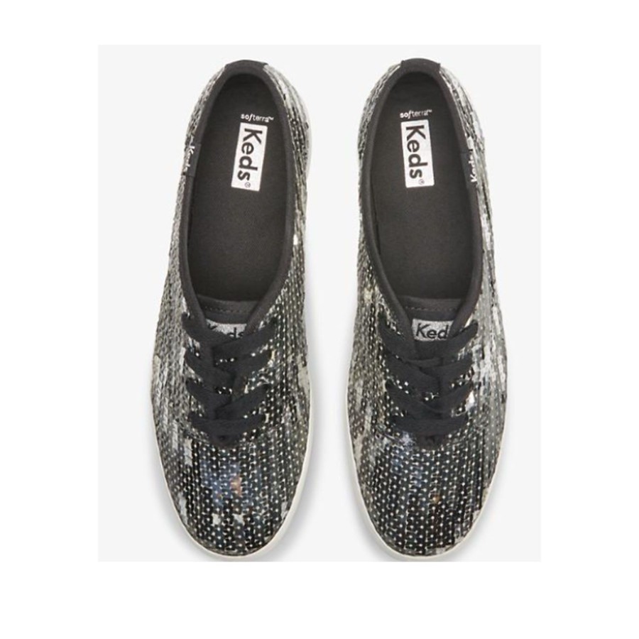 Women'S Shoes Keds | Keds Women'S Champion Sequins Celebration In Black/Silver