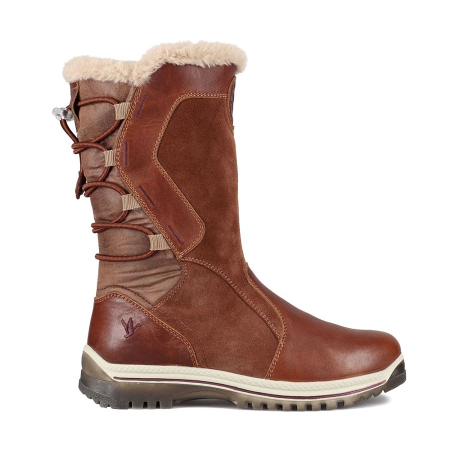 Women'S Shoes Santana Canada | Santana Canada Women'S Mayerluxe Winter Boots In Cognac Burgundy