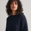 Women'S Apparel Gant Apparel Womens | Gant Apparel S Women'S Hairy Texture C Seasonal Newness Blue Reg