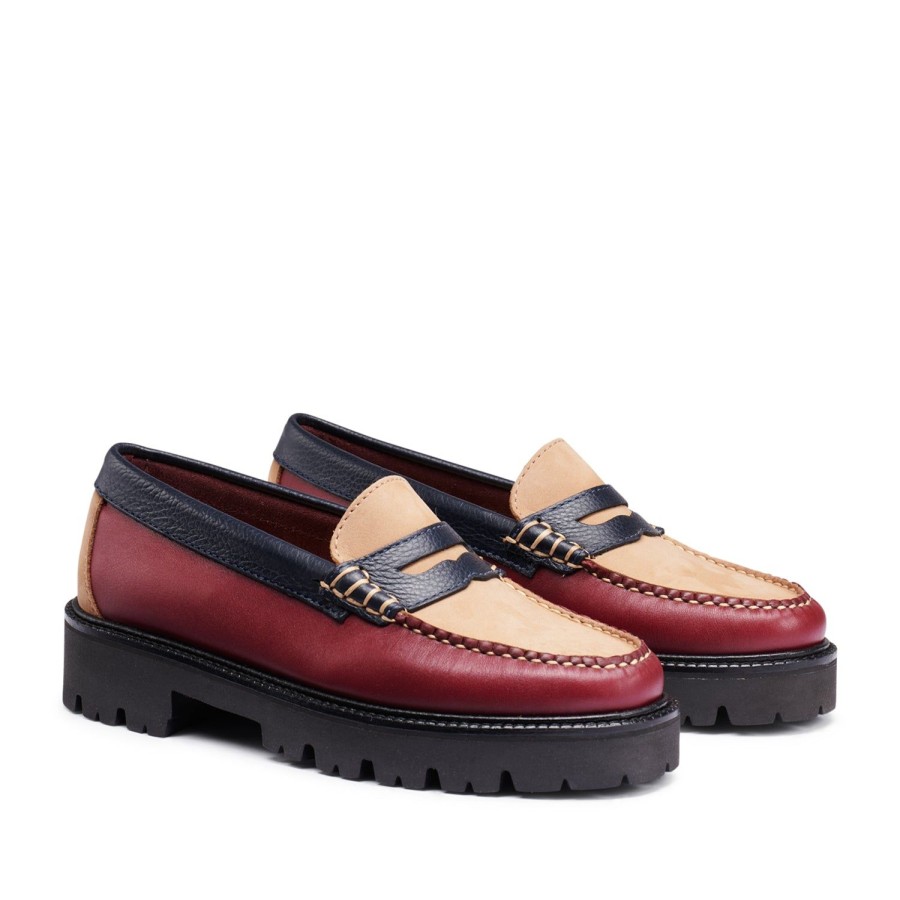 Women'S Shoes G.H. BASS | G.H. Bass Women'S Whitney Tricolor Super Lug Weejun In Wine