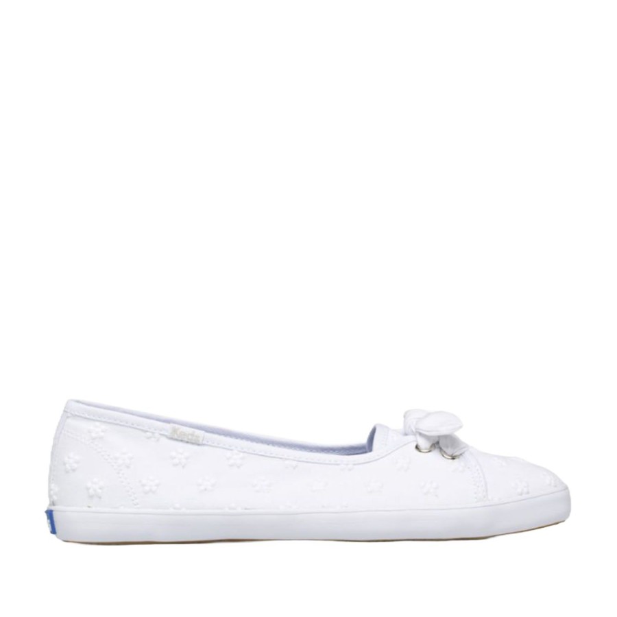 Women'S Shoes Keds | Keds Women'S Seaside Daisy Eyelet In White