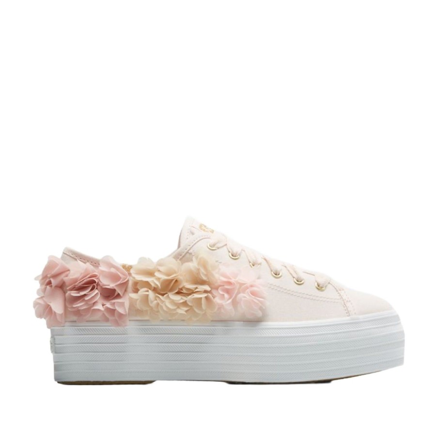 Women'S Shoes Keds | Keds Women'S Triple Up Floral Applique Celebrations In Pink