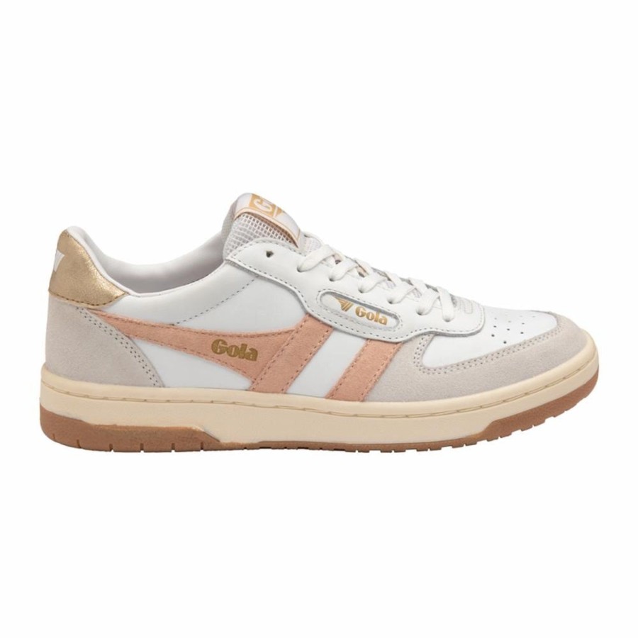 Women'S Shoes Gola Women | Gola Women'S Hawk White/Pearl Pink/Gold M