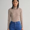 Women'S Apparel Gant Apparel Womens | Gant Apparel S Women'S Slim Striped Ribbed Turtleneck Seasonal Newness