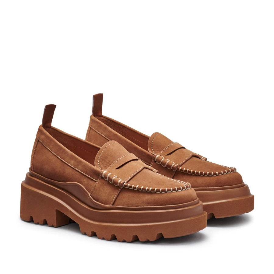 Women'S Shoes G.H. BASS | G.H. Bass Women'S Platform Lug Loafer In Ginger