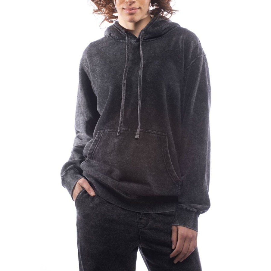 Women'S Apparel Made For The People | Made For The People Relaxed Upcycled Hoodie In Mineral Black