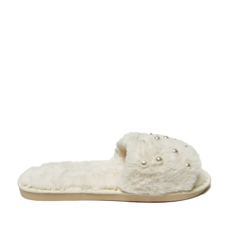 Women'S Shoes FLOOF | Floof Women'S Pretty In Pearls Slipper In Cream