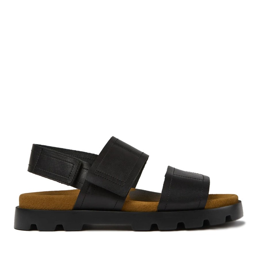 Men'S Shoes CAMPER | Camper Men'S Brutus Sandal In Black Leather