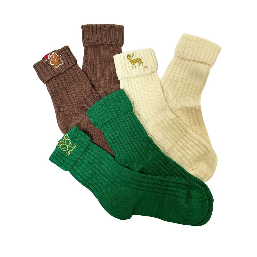 Women'S Apparel FLOOF | Floof Women'S Christmas Sock Bundle In Gingerbread