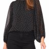 Women'S Apparel Vince Camuto Apparel | Vince Camuto Apparel Balloon Sleeves Crew Neck Blouse Black Reg