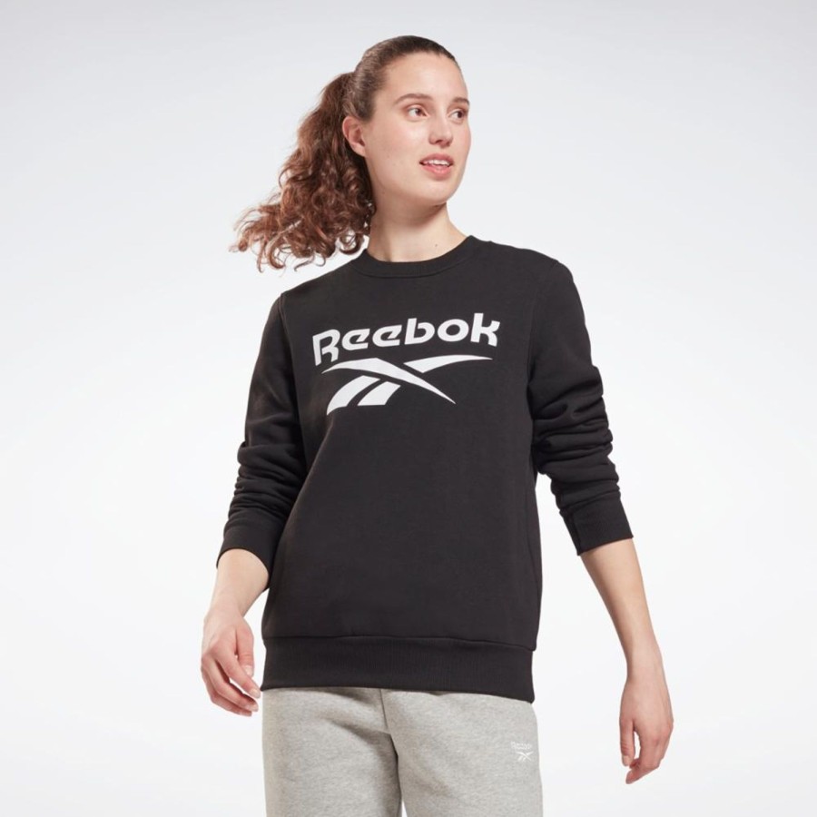 Women'S Apparel Reebok Apparel Women | Reebok Apparel Women'S Ri Bl Fleece Crew Reebok Training App Women Bla