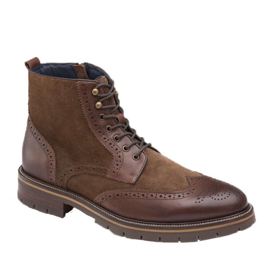 Men'S Shoes JOHNSTON & MURPHY | Johnston & Murphy Men'S Cody Wingtip Zip Boots In Mahagony