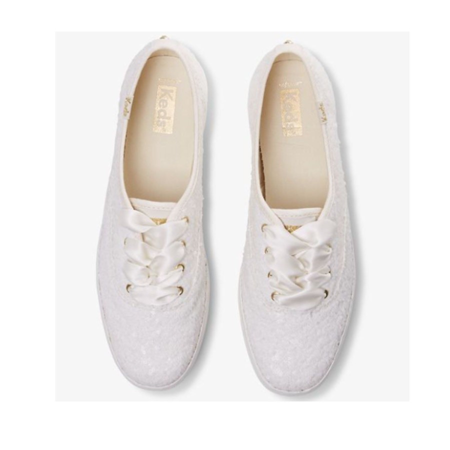 Women'S Shoes Keds | Keds Women'S Champion Sequins Celebration In Off White