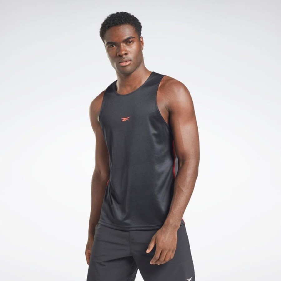 Men'S Apparel Reebok Apparel Men | Reebok Apparel Men'S Lm Mesh Tank Reebok Training App Men Black Reg