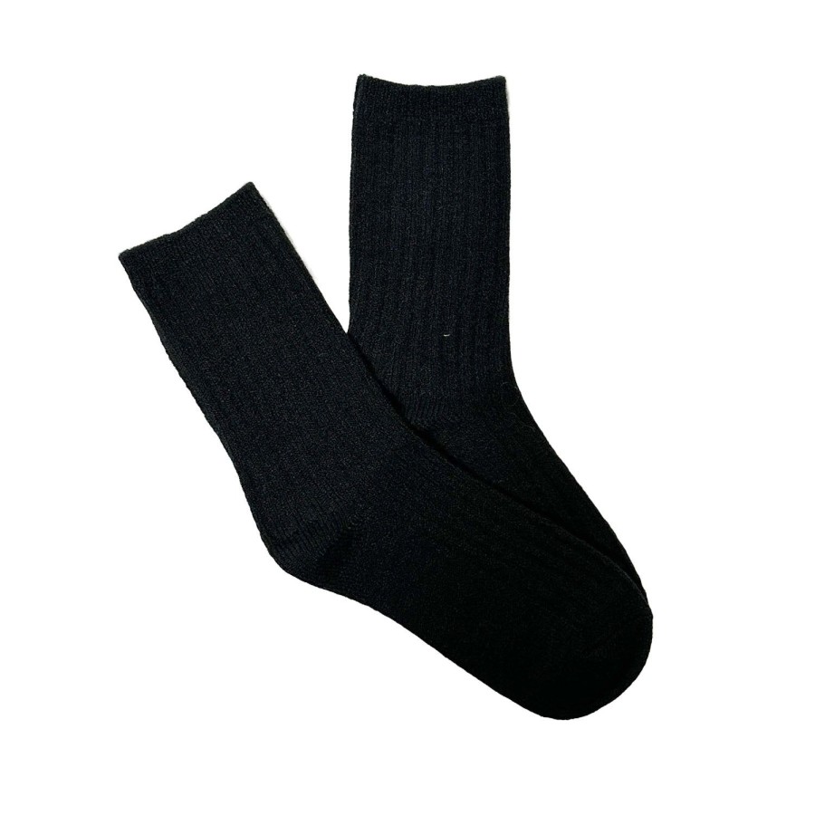 Women'S Apparel FLOOF | Floof Women'S Wool Blend Socks In Black