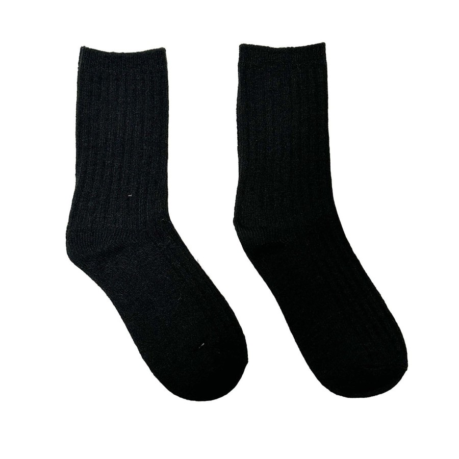 Women'S Apparel FLOOF | Floof Women'S Wool Blend Socks In Black