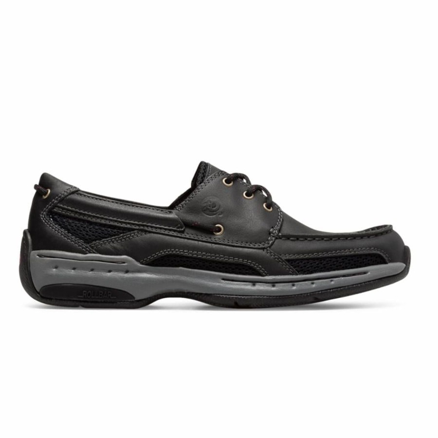 Men'S Shoes Dunham | Dunham Men'S Captain Boat Shoe Waterford Black 2E