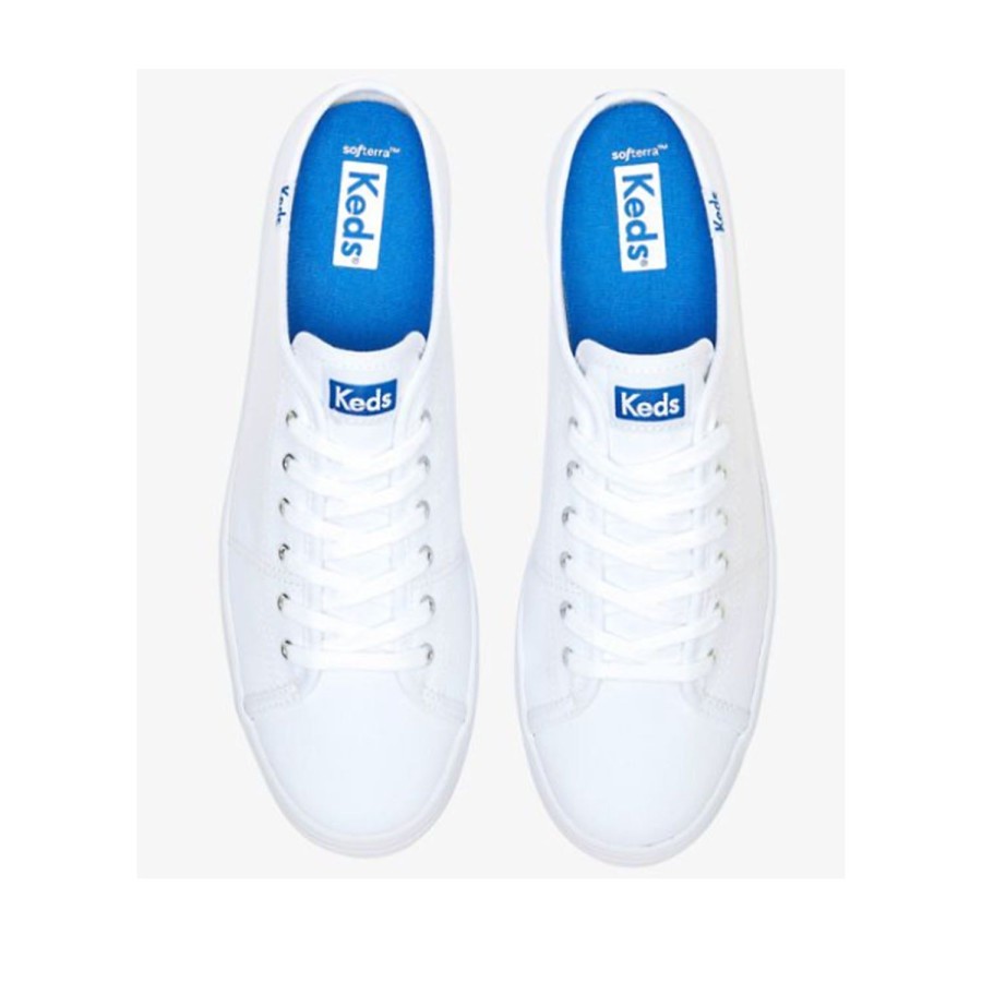 Women'S Shoes Keds | Keds Women'S Triple Kick Mule Canvas In White