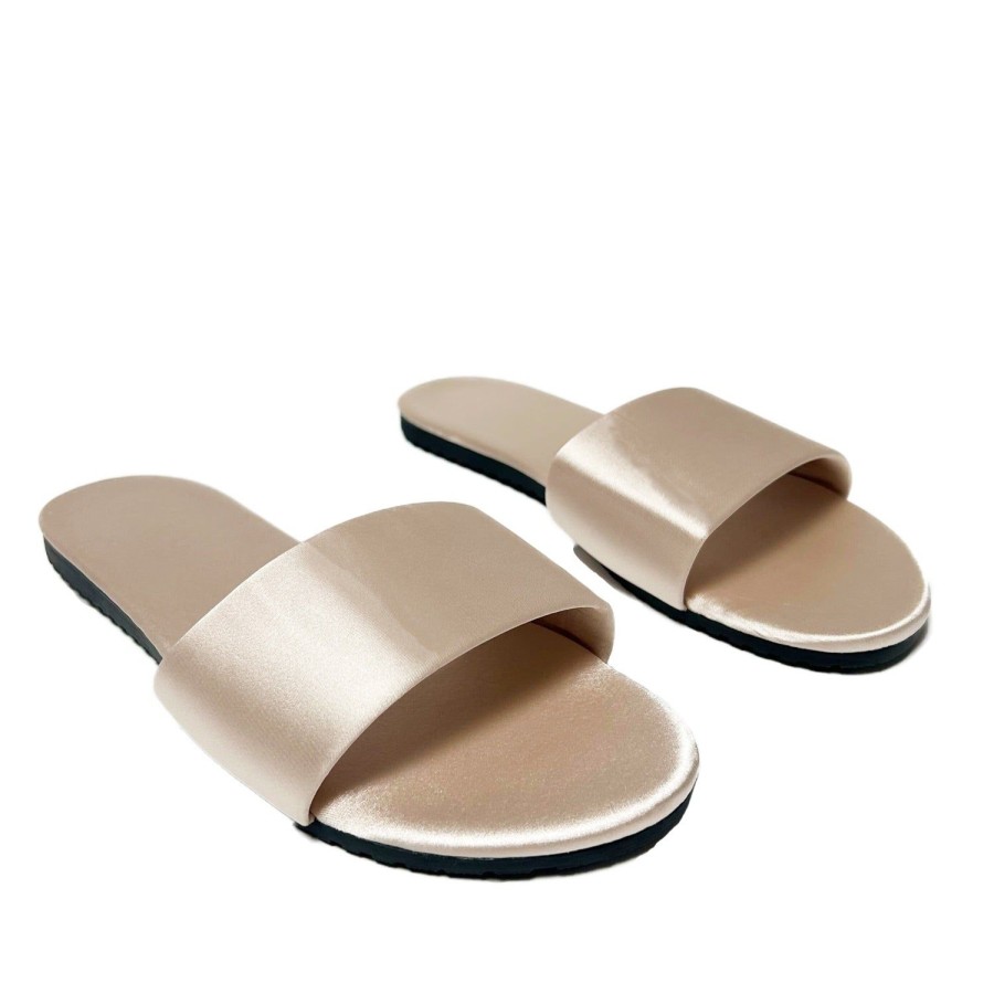 Women'S Shoes FLOOF | Floof Women'S Satin Slide In Champagne