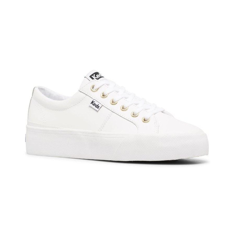 Women'S Shoes Keds | Keds Women'S Jump Kick Duo Leather In White