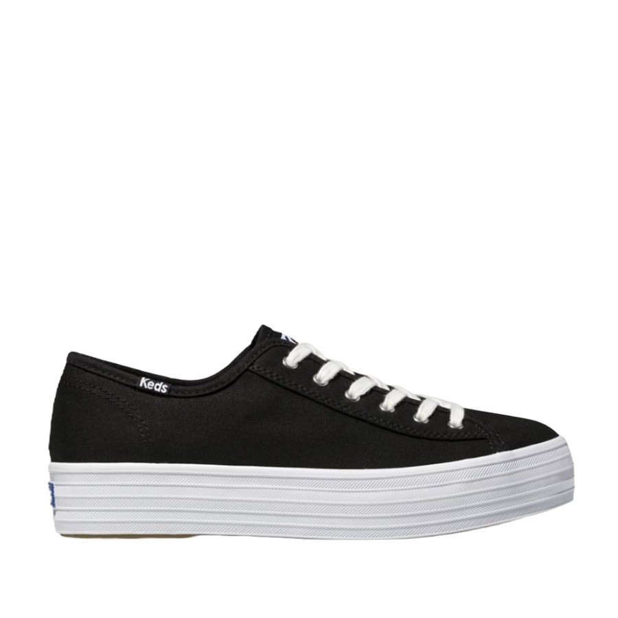 Women'S Shoes Keds | Keds Women'S Triple Kick Canvas In Black/White