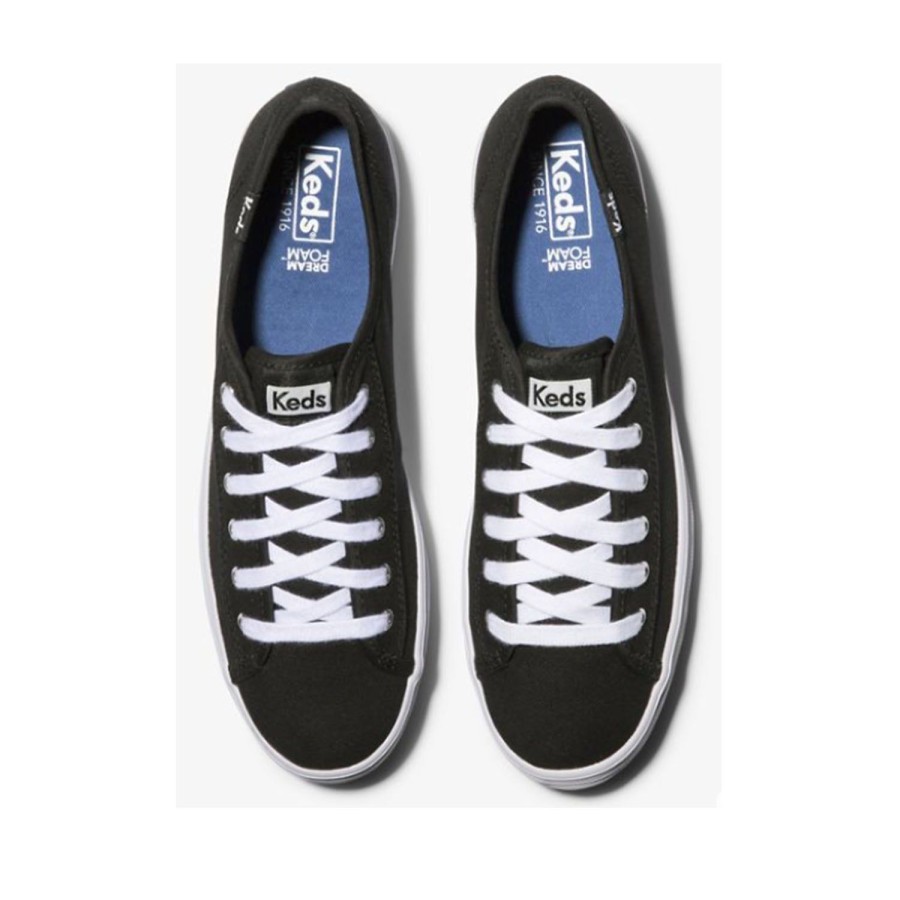 Women'S Shoes Keds | Keds Women'S Triple Kick Canvas In Black/White