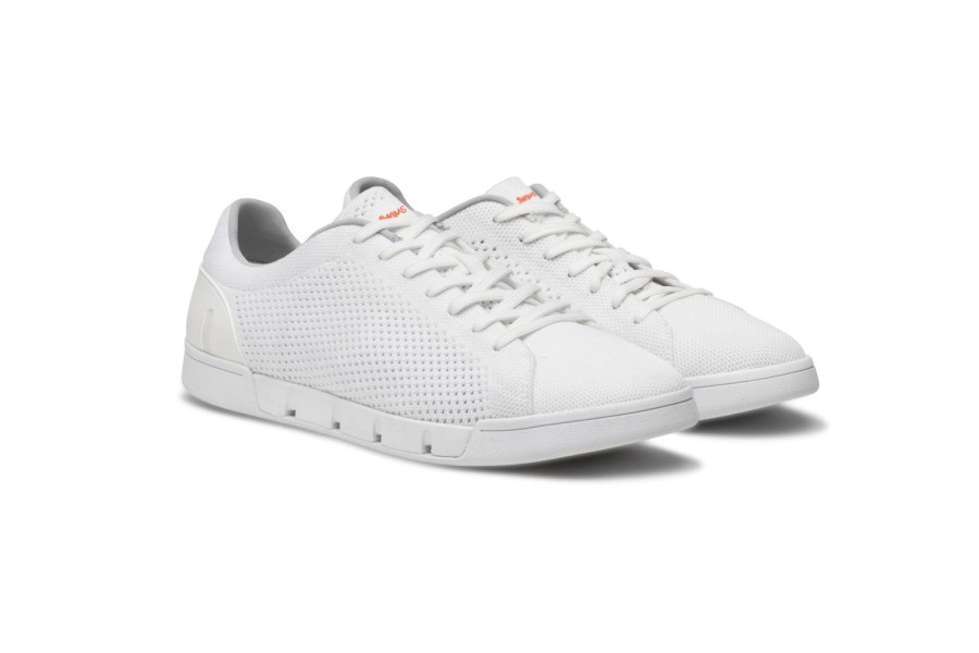 Men'S Shoes SWIMS | Swims Men'S Breeze Tennis Knit Sneakers In White