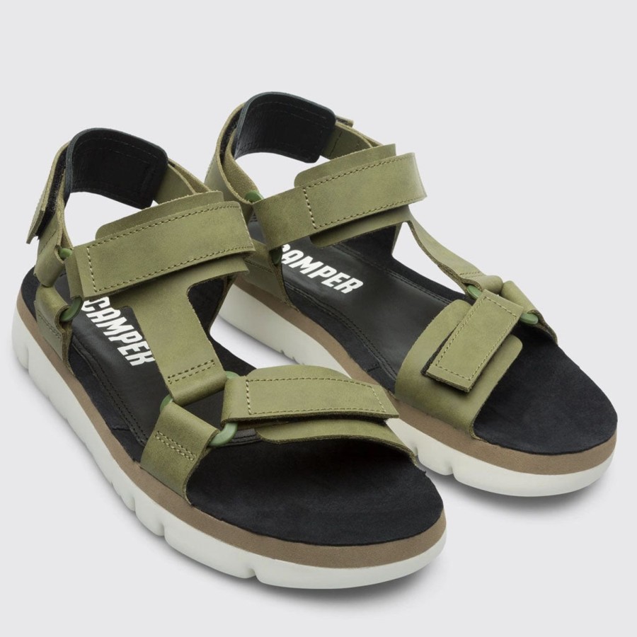 Men'S Shoes CAMPER | Camper Men'S Oruga In Green Leather