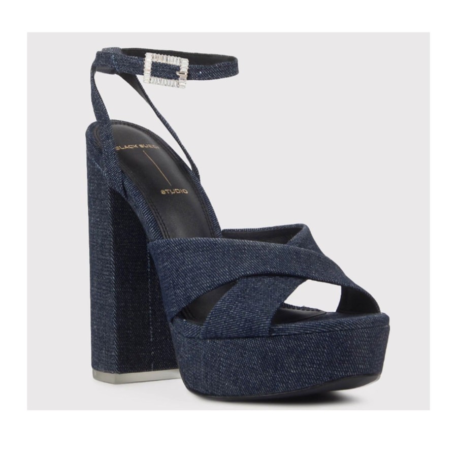 Women'S Shoes Black Suede Studio | Black Suede Studio Women'S Hannah In Dark Denim